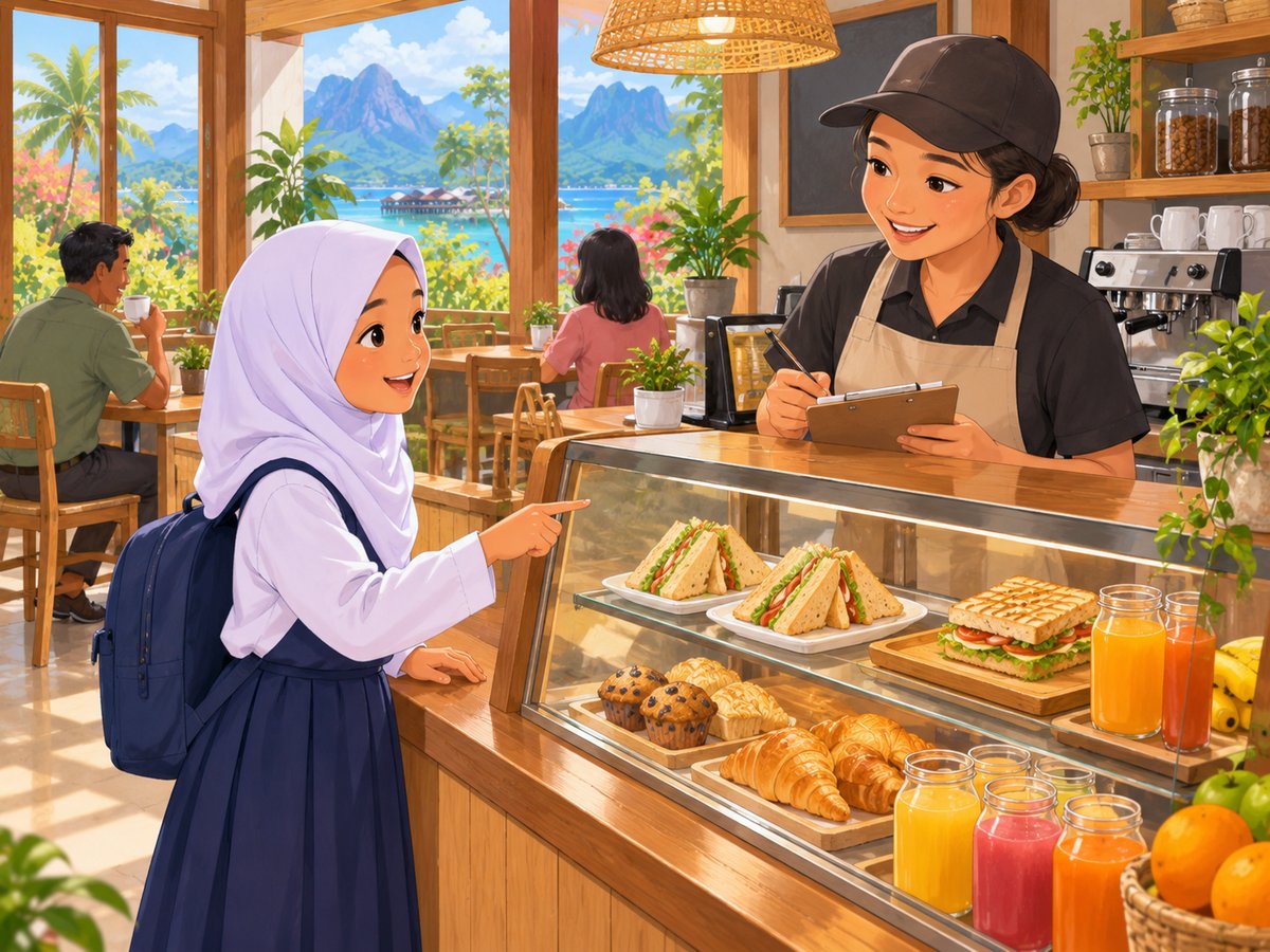 In a cafe